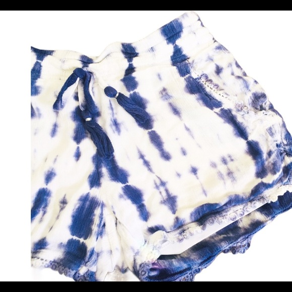 JUSTICE Tie Dye Tassle Shorts With Drawstring Waist & Pockets Purple Girls 8Y - Picture 4 of 9